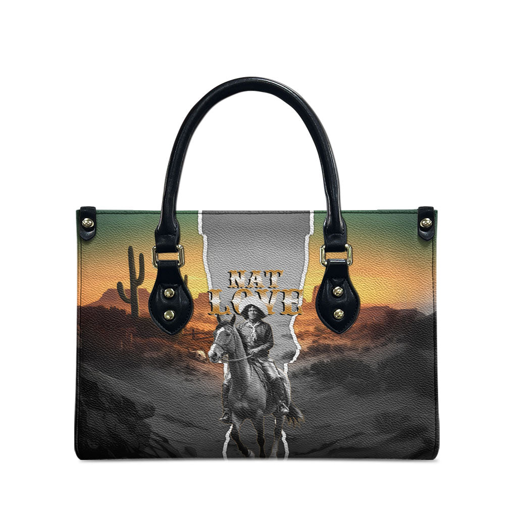 Nat Love Deadwood Dick Legendary Black Cowboy Leather Bag Western Frontier Style With Native Southwest Pattern