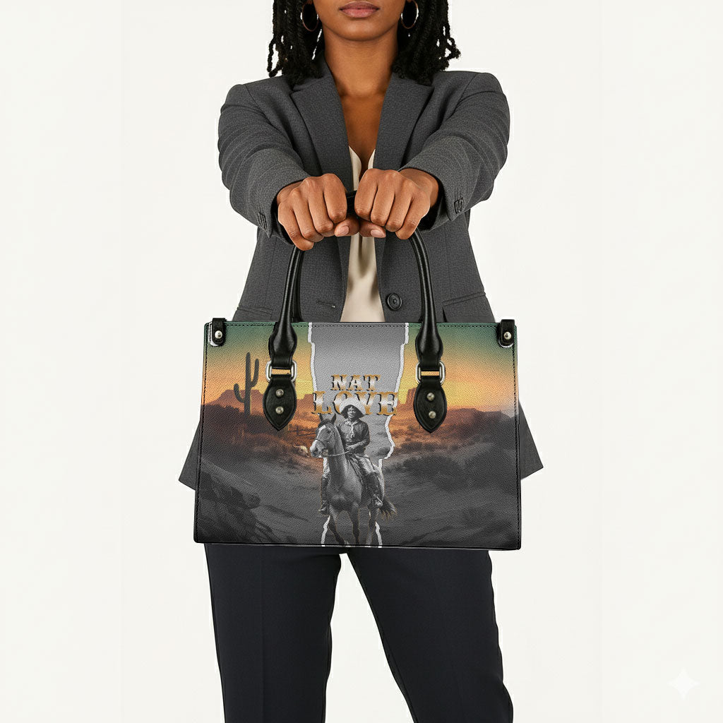 Nat Love Deadwood Dick Legendary Black Cowboy Leather Bag Western Frontier Style With Native Southwest Pattern