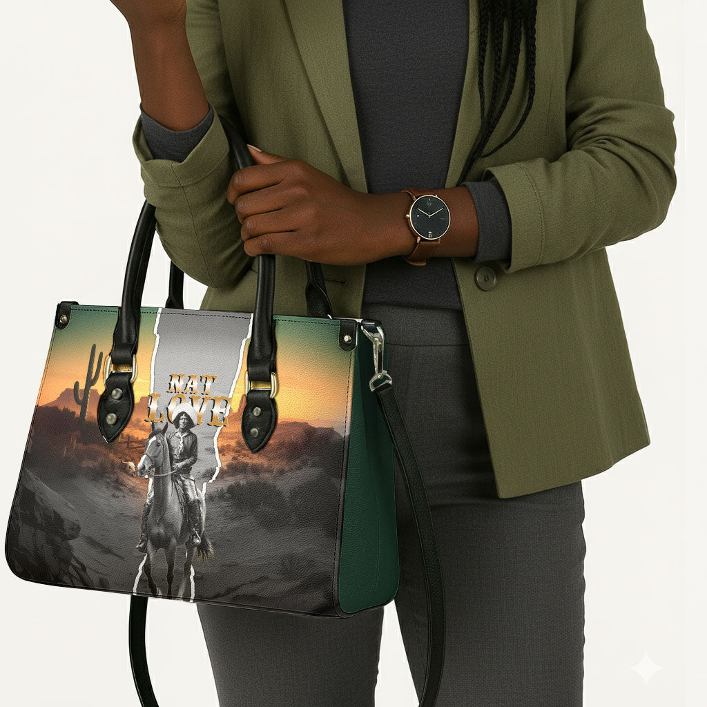 Nat Love Deadwood Dick Legendary Black Cowboy Leather Bag Western Frontier Style With Native Southwest Pattern
