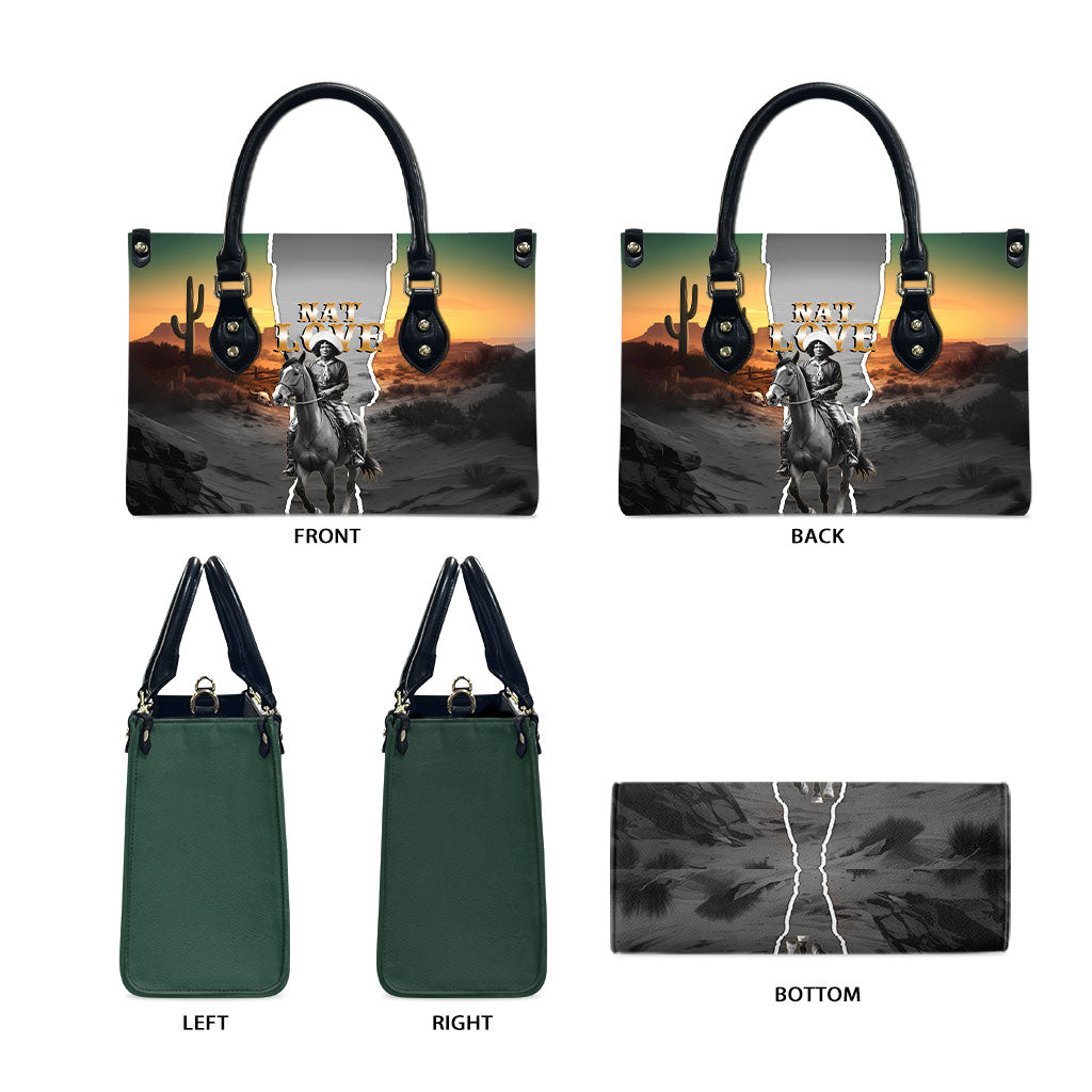 Nat Love Deadwood Dick Legendary Black Cowboy Leather Bag Western Frontier Style With Native Southwest Pattern