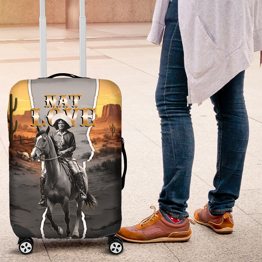 Nat Love Deadwood Dick Legendary Black Cowboy Luggage Cover Western Frontier Style With Native Southwest Pattern