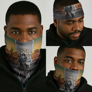 Nat Love Deadwood Dick Legendary Black Cowboy Neck Gaiter Western Frontier Style With Native Southwest Pattern