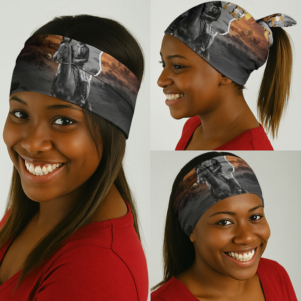 Nat Love Deadwood Dick Legendary Black Cowboy Neck Gaiter Western Frontier Style With Native Southwest Pattern