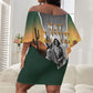 Nat Love Deadwood Dick Legendary Black Cowboy Off Shoulder Short Dress Western Frontier Style With Native Southwest Pattern