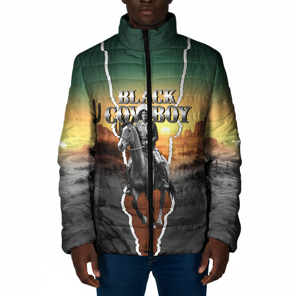 Nat Love Deadwood Dick Legendary Black Cowboy Padded Jacket Western Frontier Style With Native Southwest Pattern