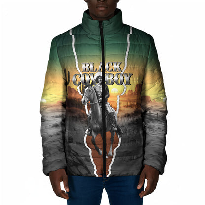 Nat Love Deadwood Dick Legendary Black Cowboy Padded Jacket Western Frontier Style With Native Southwest Pattern