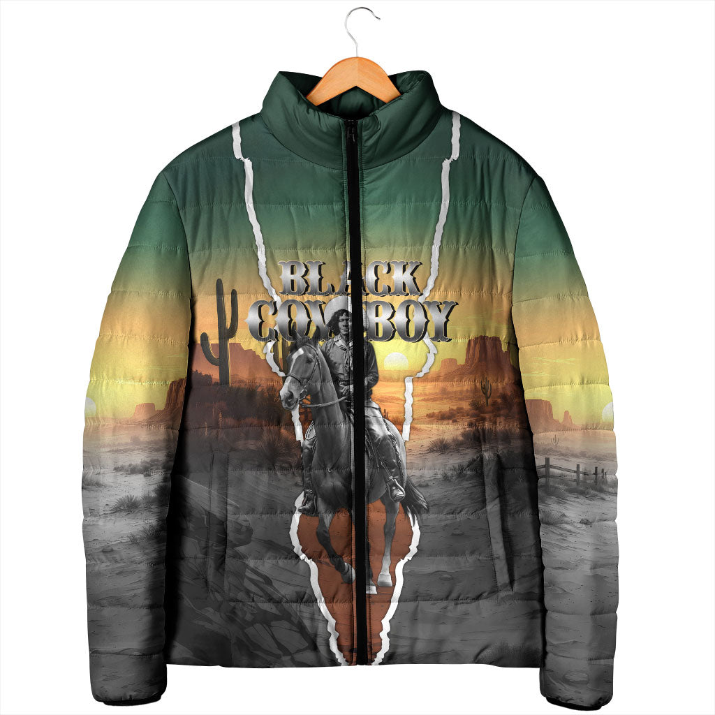 Nat Love Deadwood Dick Legendary Black Cowboy Padded Jacket Western Frontier Style With Native Southwest Pattern