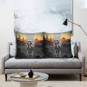 Nat Love Deadwood Dick Legendary Black Cowboy Pillow Cover Western Frontier Style With Native Southwest Pattern