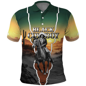 Nat Love Deadwood Dick Legendary Black Cowboy Polo Shirt Western Frontier Style With Native Southwest Pattern