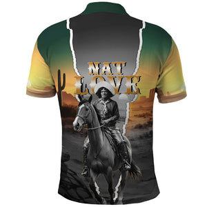 Nat Love Deadwood Dick Legendary Black Cowboy Polo Shirt Western Frontier Style With Native Southwest Pattern