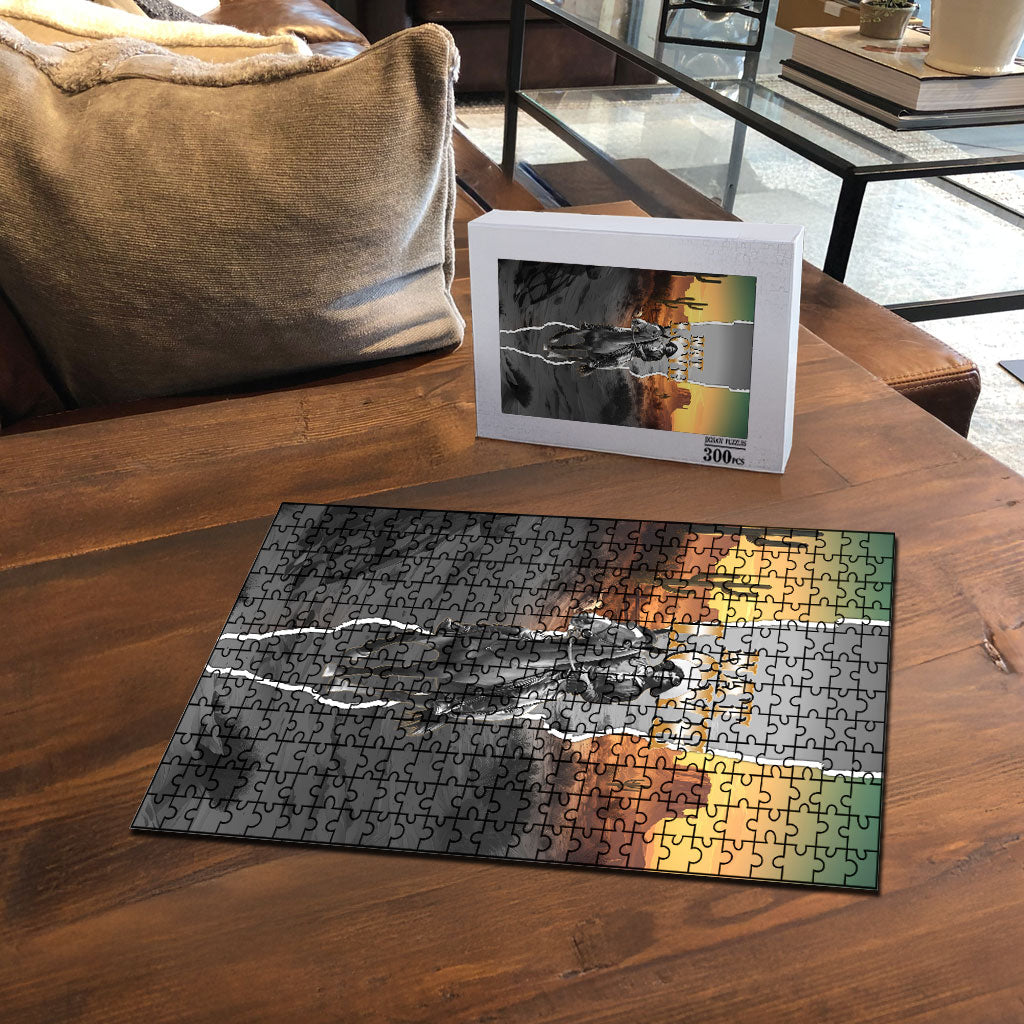 Nat Love Deadwood Dick Legendary Black Cowboy Puzzle Western Frontier Style With Native Southwest Pattern