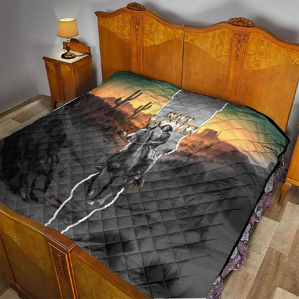 Nat Love Deadwood Dick Legendary Black Cowboy Quilt Western Frontier Style With Native Southwest Pattern