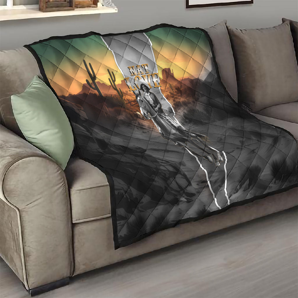 Nat Love Deadwood Dick Legendary Black Cowboy Quilt Western Frontier Style With Native Southwest Pattern