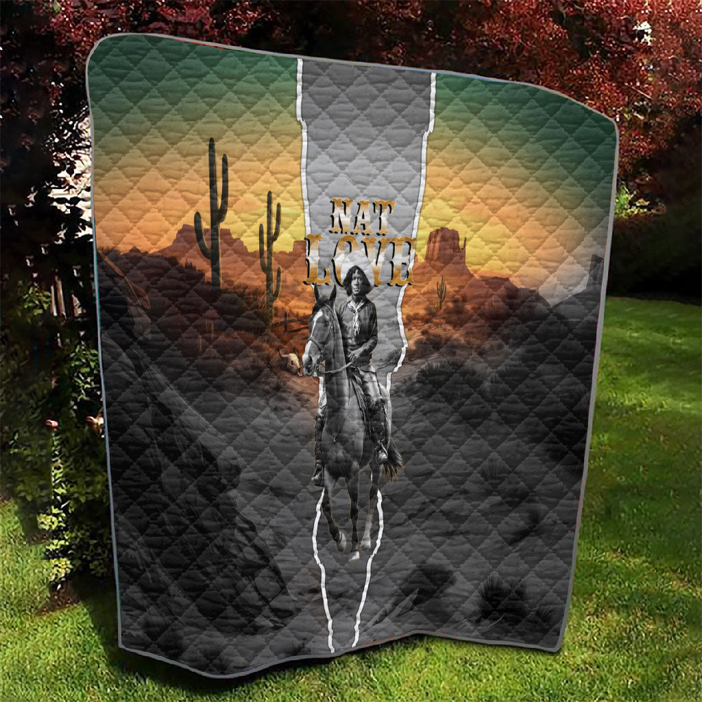 Nat Love Deadwood Dick Legendary Black Cowboy Quilt Western Frontier Style With Native Southwest Pattern