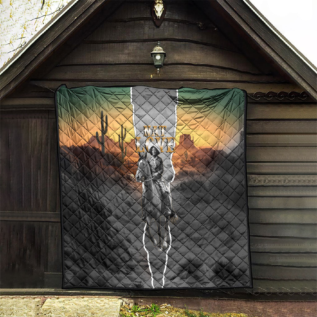 Nat Love Deadwood Dick Legendary Black Cowboy Quilt Western Frontier Style With Native Southwest Pattern