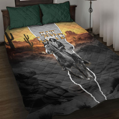 Nat Love Deadwood Dick Legendary Black Cowboy Quilt Bed Set Western Frontier Style With Native Southwest Pattern