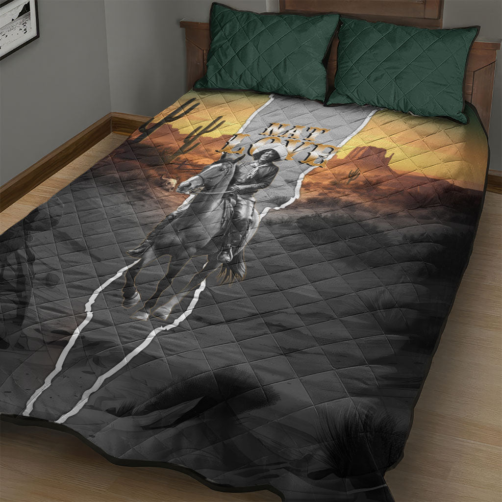 Nat Love Deadwood Dick Legendary Black Cowboy Quilt Bed Set Western Frontier Style With Native Southwest Pattern