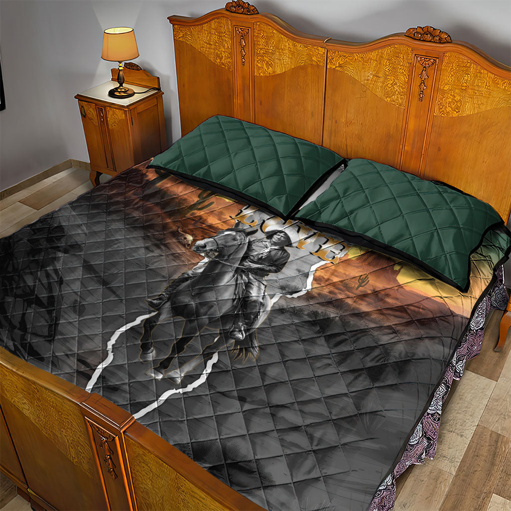 Nat Love Deadwood Dick Legendary Black Cowboy Quilt Bed Set Western Frontier Style With Native Southwest Pattern