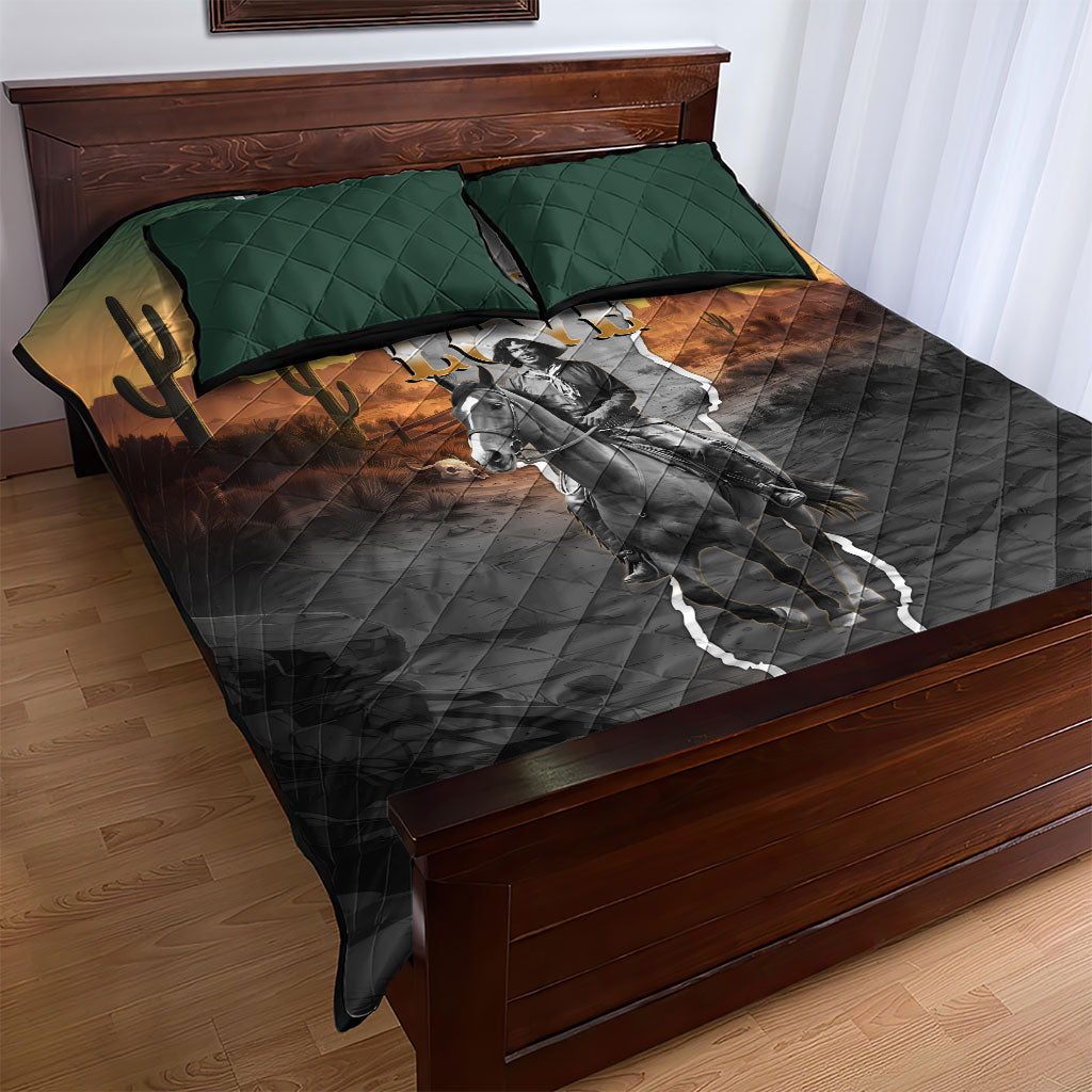 Nat Love Deadwood Dick Legendary Black Cowboy Quilt Bed Set Western Frontier Style With Native Southwest Pattern