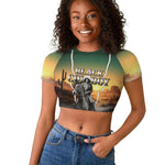 Nat Love Deadwood Dick Legendary Black Cowboy Raglan Cropped T shirt Western Frontier Style With Native Southwest Pattern