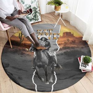 Nat Love Deadwood Dick Legendary Black Cowboy Round Carpet Western Frontier Style With Native Southwest Pattern