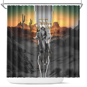 Nat Love Deadwood Dick Legendary Black Cowboy Shower Curtain Western Frontier Style With Native Southwest Pattern