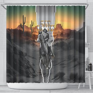 Nat Love Deadwood Dick Legendary Black Cowboy Shower Curtain Western Frontier Style With Native Southwest Pattern