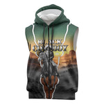 Nat Love Deadwood Dick Legendary Black Cowboy Sleeveless Zip Hoodie Western Frontier Style With Native Southwest Pattern