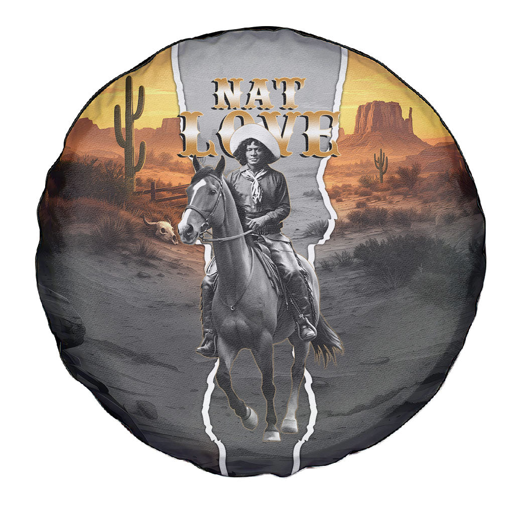 Nat Love Deadwood Dick Legendary Black Cowboy Spare Tire Cover Western Frontier Style With Native Southwest Pattern