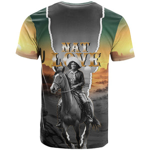 Nat Love Deadwood Dick Legendary Black Cowboy T shirt Western Frontier Style With Native Southwest Pattern