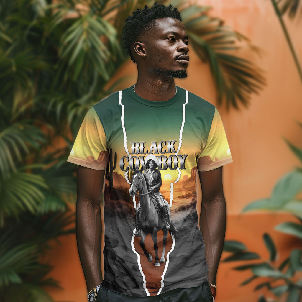 Nat Love Deadwood Dick Legendary Black Cowboy T shirt Western Frontier Style With Native Southwest Pattern