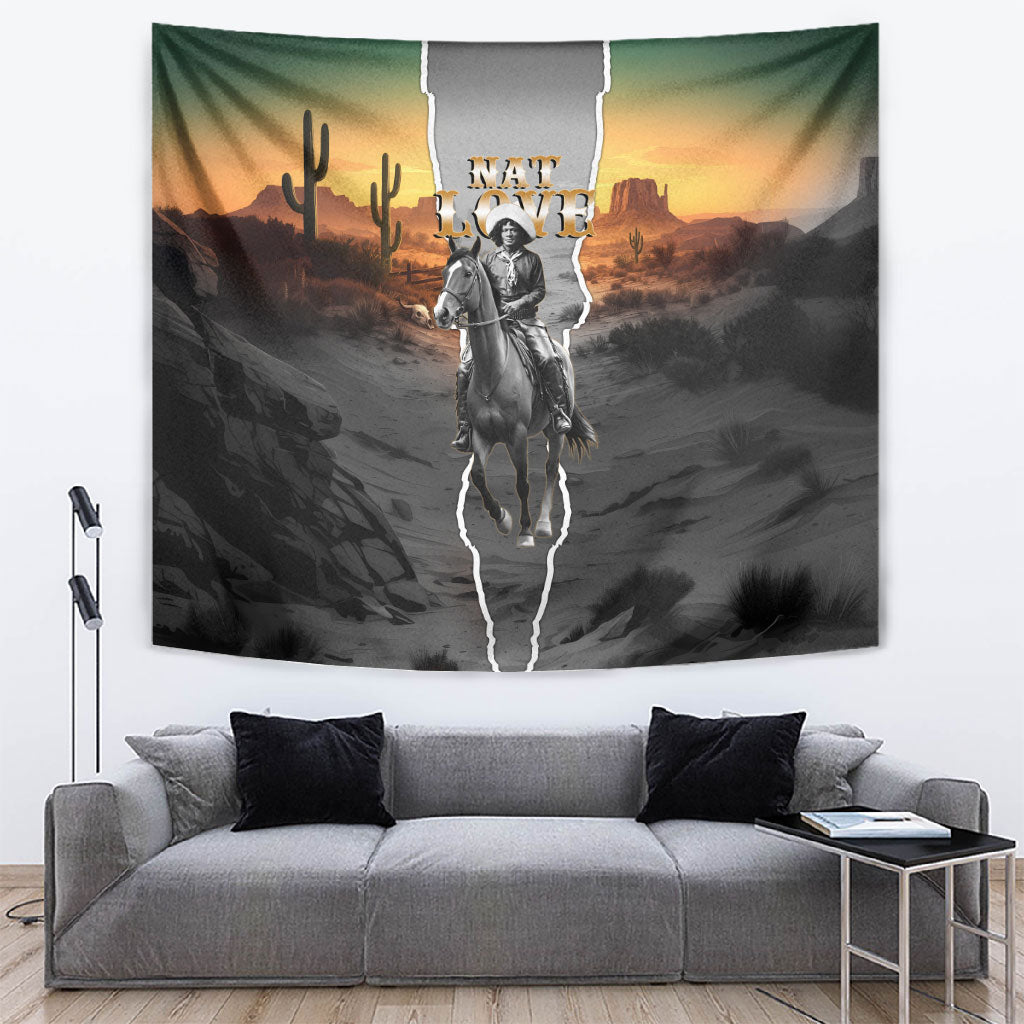 Nat Love Deadwood Dick Legendary Black Cowboy Tapestry Western Frontier Style With Native Southwest Pattern