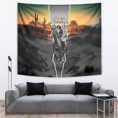 Nat Love Deadwood Dick Legendary Black Cowboy Tapestry Western Frontier Style With Native Southwest Pattern