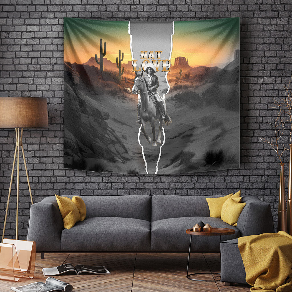 Nat Love Deadwood Dick Legendary Black Cowboy Tapestry Western Frontier Style With Native Southwest Pattern