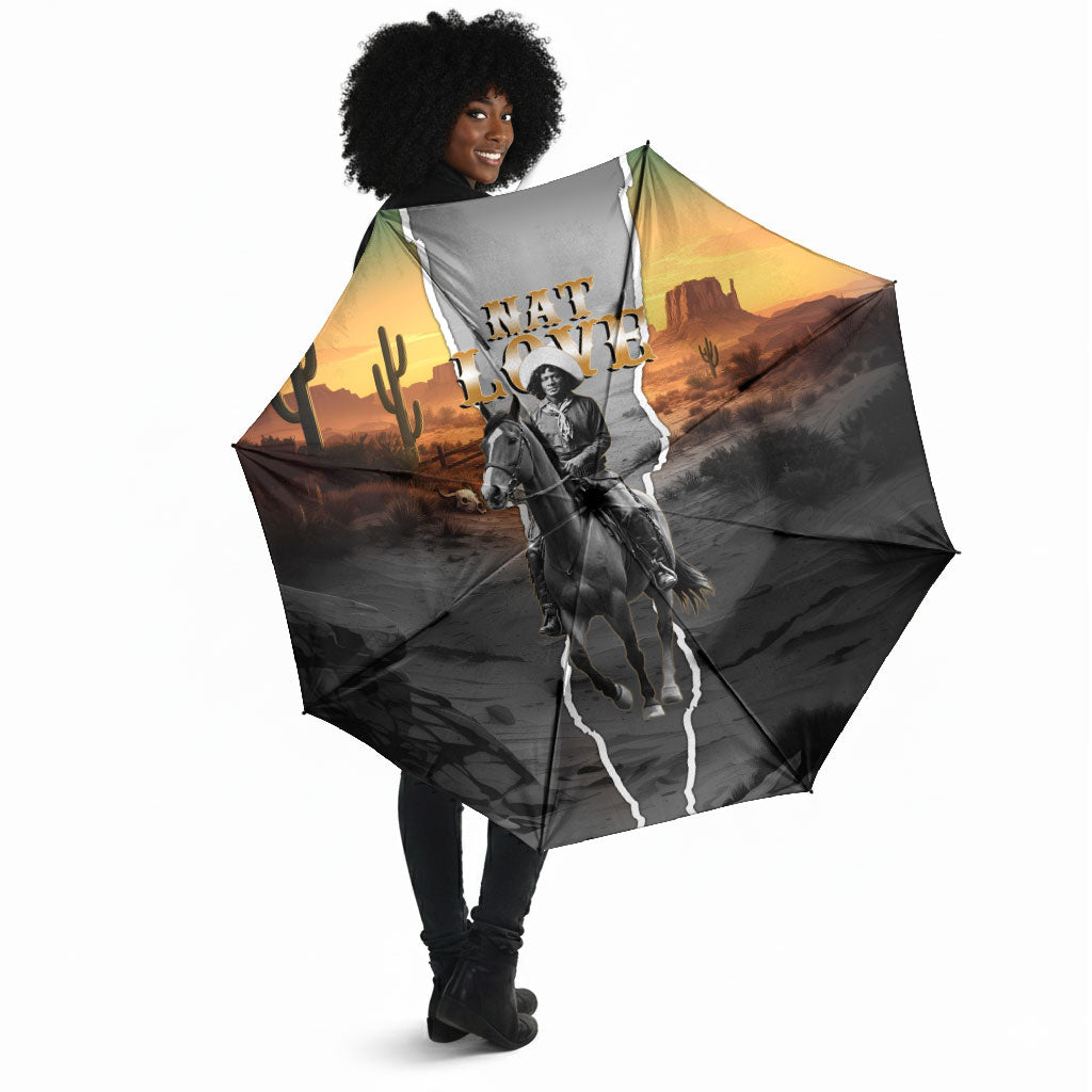 Nat Love Deadwood Dick Legendary Black Cowboy Umbrella Western Frontier Style With Native Southwest Pattern
