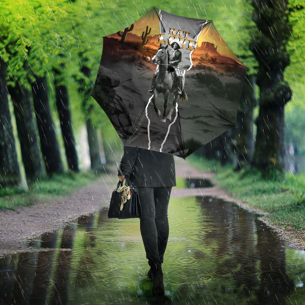 Nat Love Deadwood Dick Legendary Black Cowboy Umbrella Western Frontier Style With Native Southwest Pattern