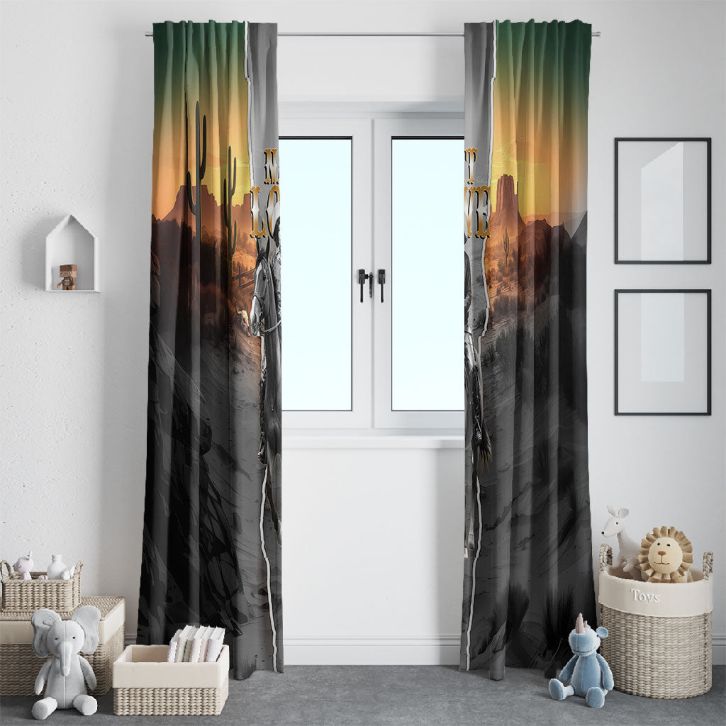 Nat Love Deadwood Dick Legendary Black Cowboy Window Curtain Western Frontier Style With Native Southwest Pattern