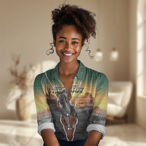 Nat Love Deadwood Dick Legendary Black Cowboy Women Casual Shirt Western Frontier Style With Native Southwest Pattern