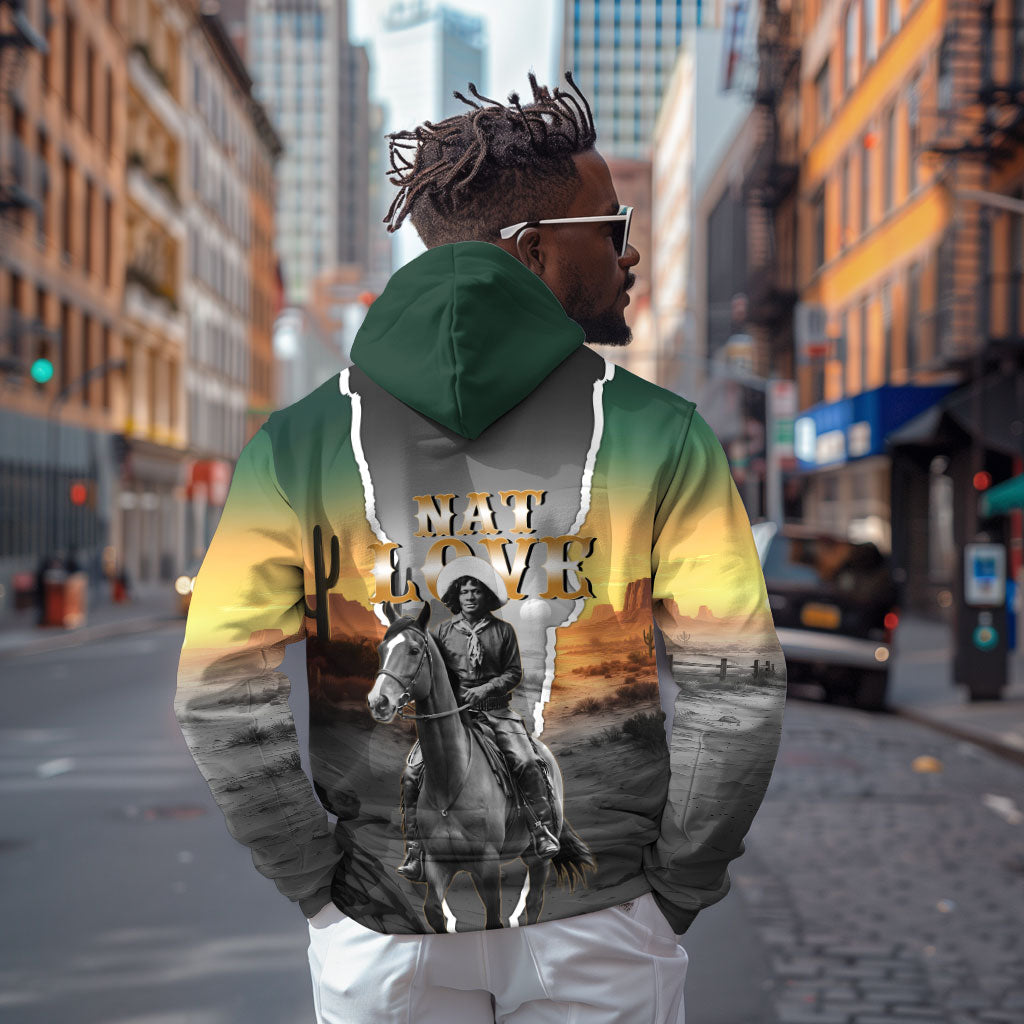 Nat Love Deadwood Dick Legendary Black Cowboy Zip Hoodie Western Frontier Style With Native Southwest Pattern