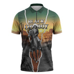Nat Love Deadwood Dick Legendary Black Cowboy Zipper Polo Shirt Western Frontier Style With Native Southwest Pattern