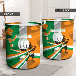 Personalized Ivory Coast Football Elephant Champion Laundry Basket Cote d Ivoire Flag Colors Heritage