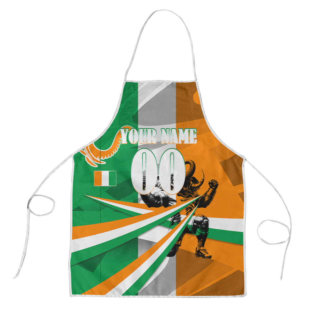 Personalized Ivory Coast Football Elephant Champion Apron Cote d Ivoire Flag Colors Heritage