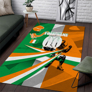 Personalized Ivory Coast Football Elephant Champion Area Rug Cote d Ivoire Flag Colors Heritage