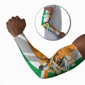 Personalized Ivory Coast Football Elephant Champion Arm Sleeves Cote d Ivoire Flag Colors Heritage