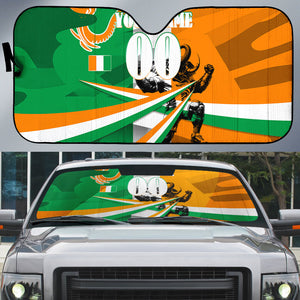 Personalized Ivory Coast Football Elephant Champion Auto Sun Shade Cote d Ivoire Flag Colors Heritage