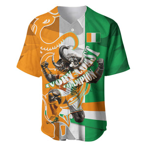 Personalized Ivory Coast Football Elephant Champion Baseball Jersey Cote d Ivoire Flag Colors Heritage