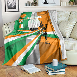 Personalized Ivory Coast Football Elephant Champion Blanket Cote d Ivoire Flag Colors Heritage