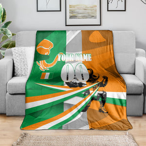 Personalized Ivory Coast Football Elephant Champion Blanket Cote d Ivoire Flag Colors Heritage