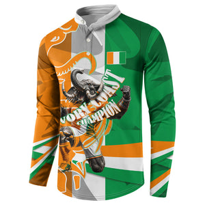 Personalized Ivory Coast Football Elephant Champion Button Sweatshirt Cote d Ivoire Flag Colors Heritage