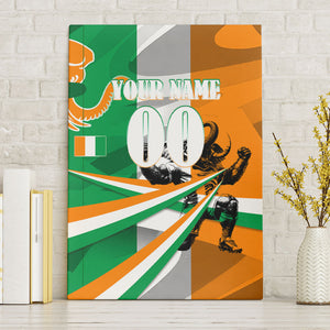 Personalized Ivory Coast Football Elephant Champion Canvas Wall Art Cote d Ivoire Flag Colors Heritage